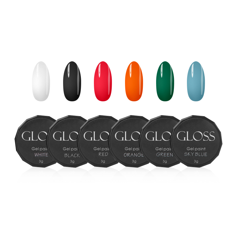 GLOSS Gel paint set, 6 pcs